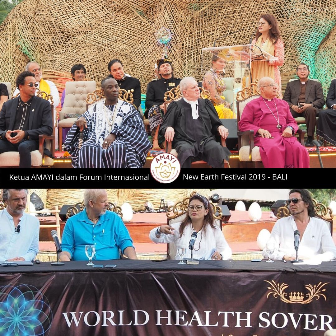 Ma Archana, Ketua Dewan Pengurus AMAYI menjadi narasumber dalam forum internasional, yaitu World Health Sovereignty Summit - New Earth Festival 2019 di Bali.

Dalam acara tersebut, Ma Archana membagikan pengalamannya sembuh dari PTSD (Post Traumatic Stress Disorder) dengan Meditasi, Ayurveda, dan Yoga di bawah bimbingan Maharishi Anand Krishna.

Pengalaman pribadi tersebut menyebabkannya terinspirasi untuk mendirikan L'Ayurveda yang sekarang juga menjadi anggota lembaga dari AMAYI.